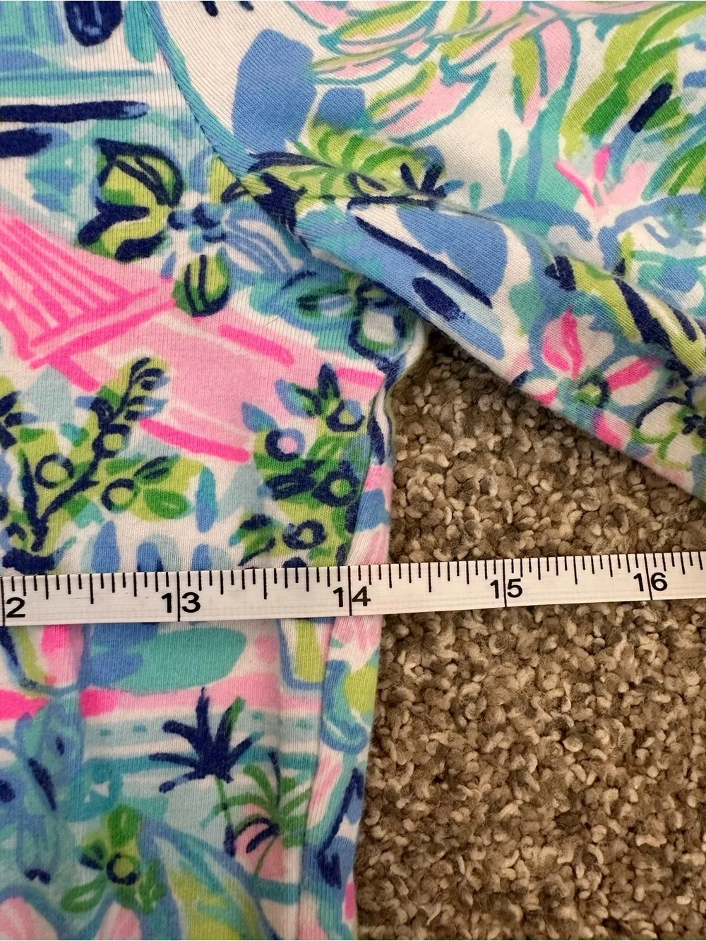 Lilly Pulitzer Pajama Set Girls Size 14 LS Shirt & Pants Colorful Tropical Print